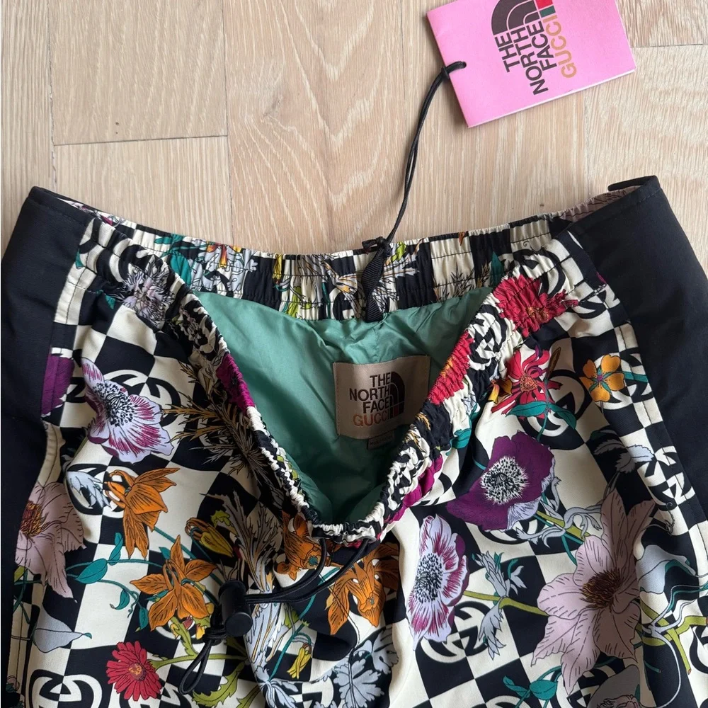 BNWT The North Face x Gucci Floral checkered Patchwork Pants XL